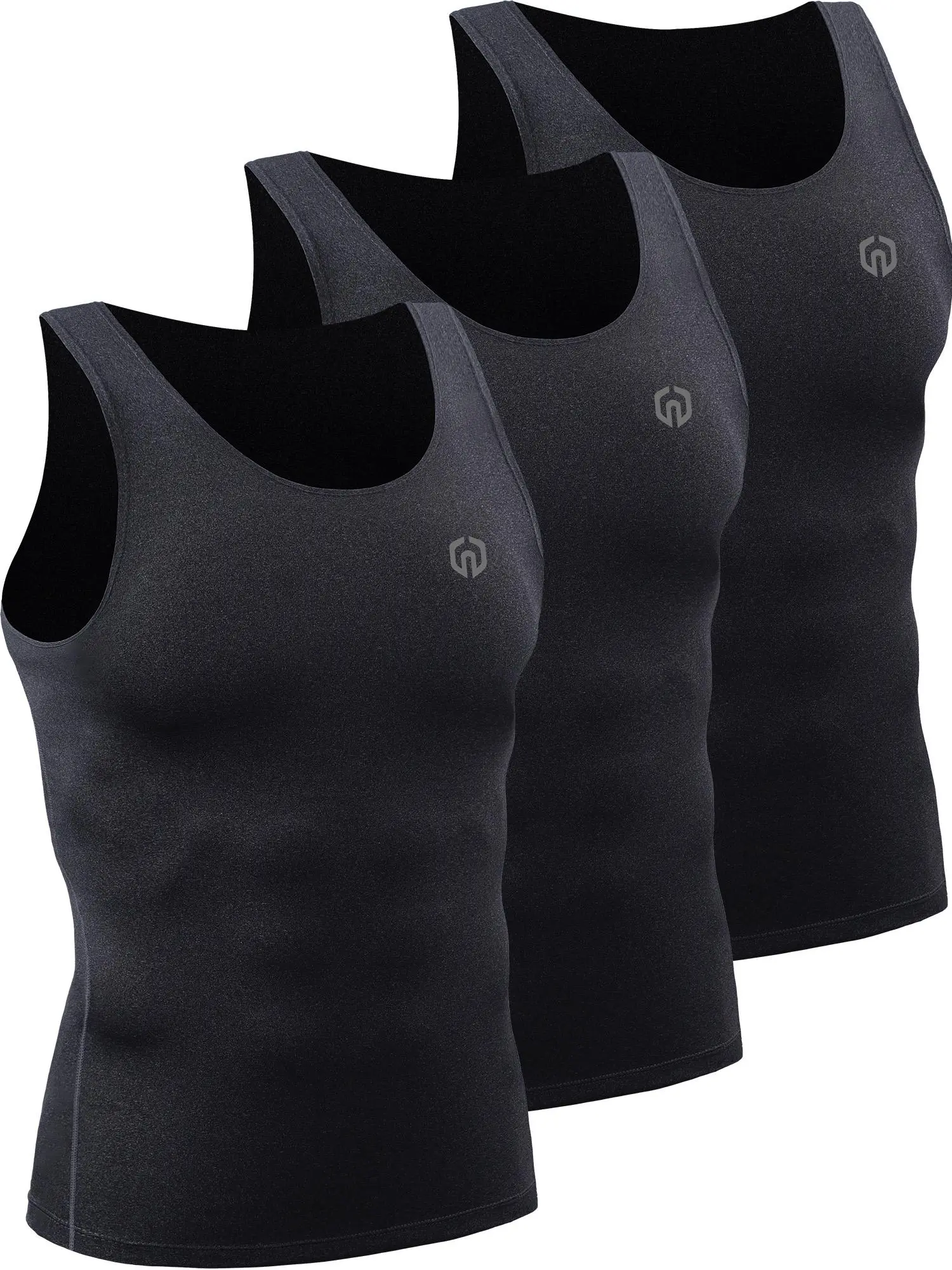 NELEUS Outdoorfun Men's  3 Pack Dry Fit Compression Tank Top