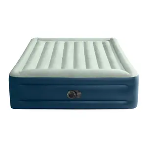 Intex Elevated 18" Pillow Rest Queen Air Mattress with Internal Pump - Off-White/Blue