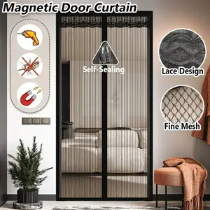 Large Modern Magnetic Door Curtain, Screen Door, Breathable Mosquito Proof, Easy Installation, Scratch Resistant, Pet Friendly, Home Use