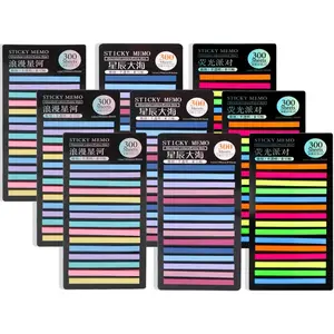 2700pcs Transparent Highlighter Tape, Short Reusable Highlight Strips Book Highlighters Removable, Sticky Note Tabs for Annotating Books Aesthetic Annotation Supplies