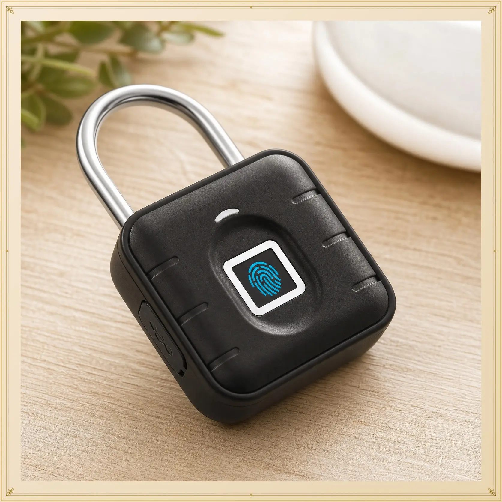 Fingerprint Padlock, Locker Lock, Keyless  Padlock Outdoor Fingerprint Lock Combination Gate Locks for Gym Storage - Black Waterproof ,Door Lock with BLE