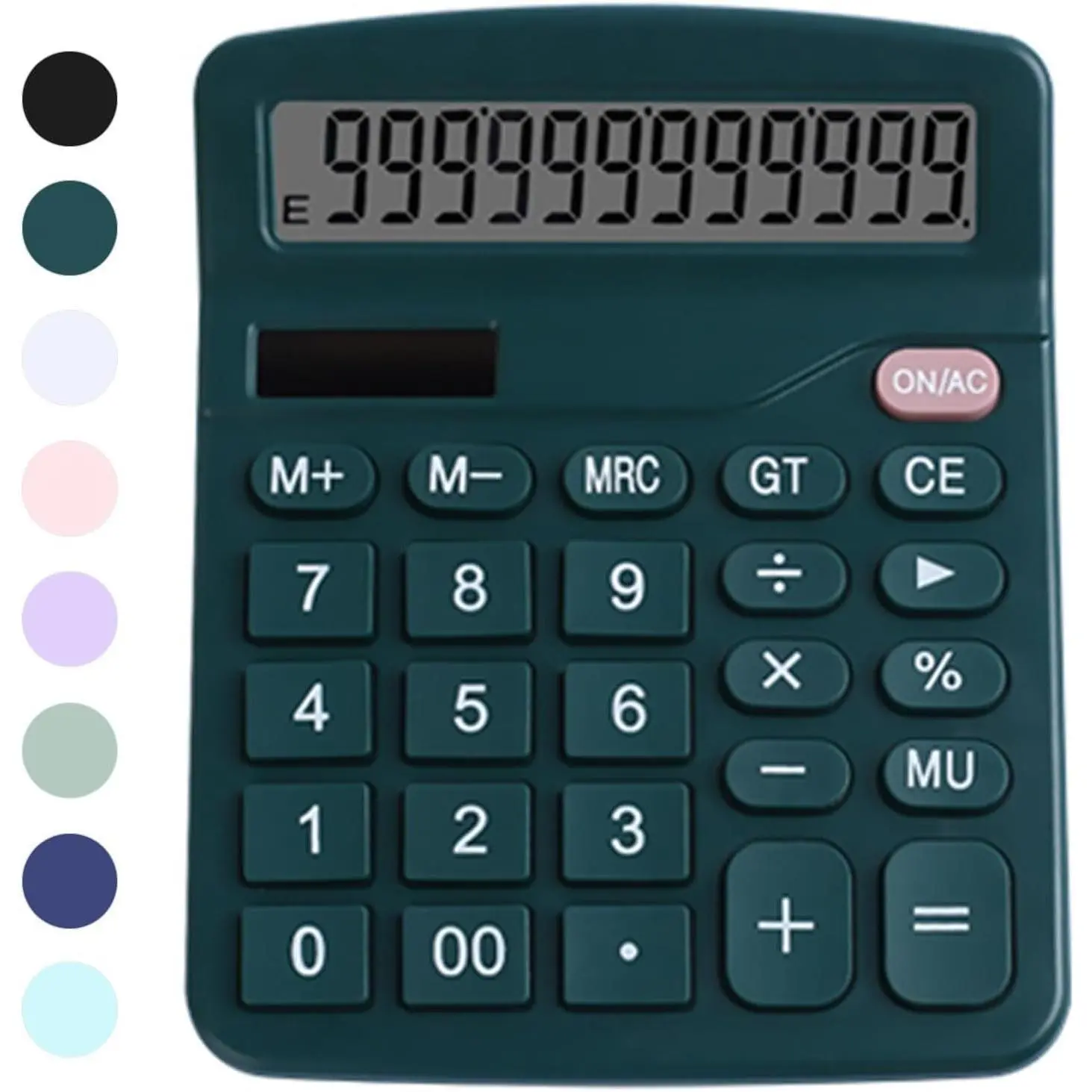 Office Desk Calculator - Dual Power Simple Financial Calculator with Big Button Large Display for Office, Home & School (Green)