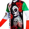 Men's Long Sleeve Off-Road Mexican Sports Shirt, Mountain Bike Sportswear, Downhill and Motorcycle Racing Quick-Dry V-Neck Tee, Dry Fit Shirt, Sports Apparel, Quick Drying Tops