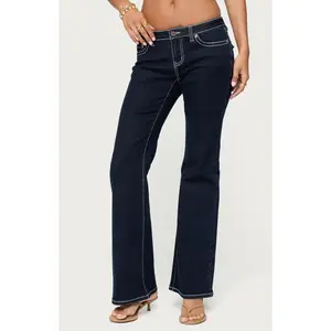 Edikted Women's Louis Contrast Low Rise Jeans
