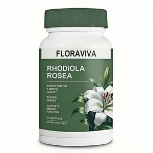 Rhodiola Rosea Capsules 500mg, Natural AdaptogenSupplement - Stress Relief, Mental Focus & Energy Support,Non-GMO, 60 Count