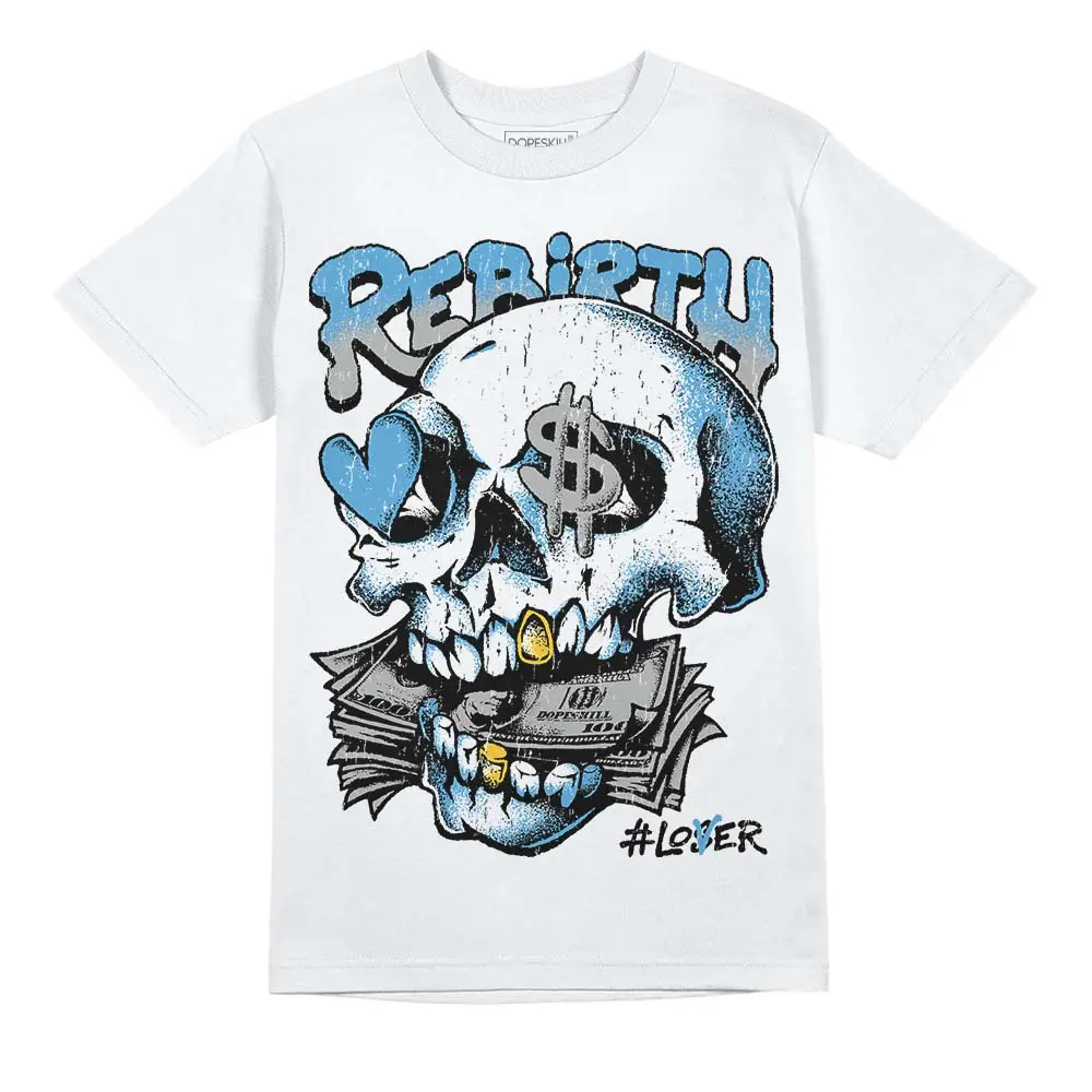 DopeSkill Graphic Tees University Blue 14s Streetwear Unisex Cool T-Shirt Sneaker Colour Matching Rebirth Graphic