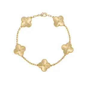 Pre-owned Van Cleef & Arpels VCA Vintage Alhambra bracelet 5 motifs yellow gold