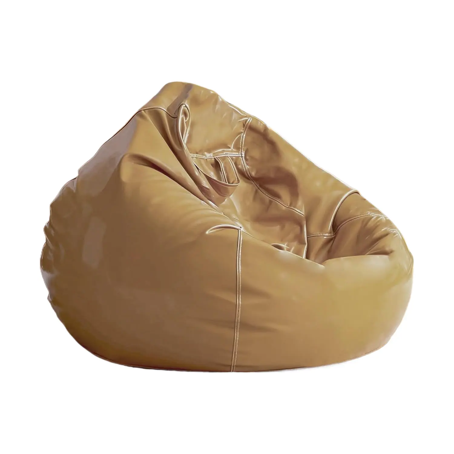 100*120cm Durable PU Leather Bean Bag Cover - Luxury Faux Leather, No Filler, Soft Comfy Envelope Corner Seat with Storage & Handle Carry, Easy Maintenance, Fill DIY, Ideal for Teens’ Game Room Sofa Lounge Furniture (Brown)