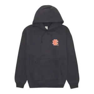 Women's Eric Emanuel EE Basic Hooded Sweatshirt, Ebony Orange, Casual Streetwear Long Sleeve Graphic Shirt, All Seasons Top