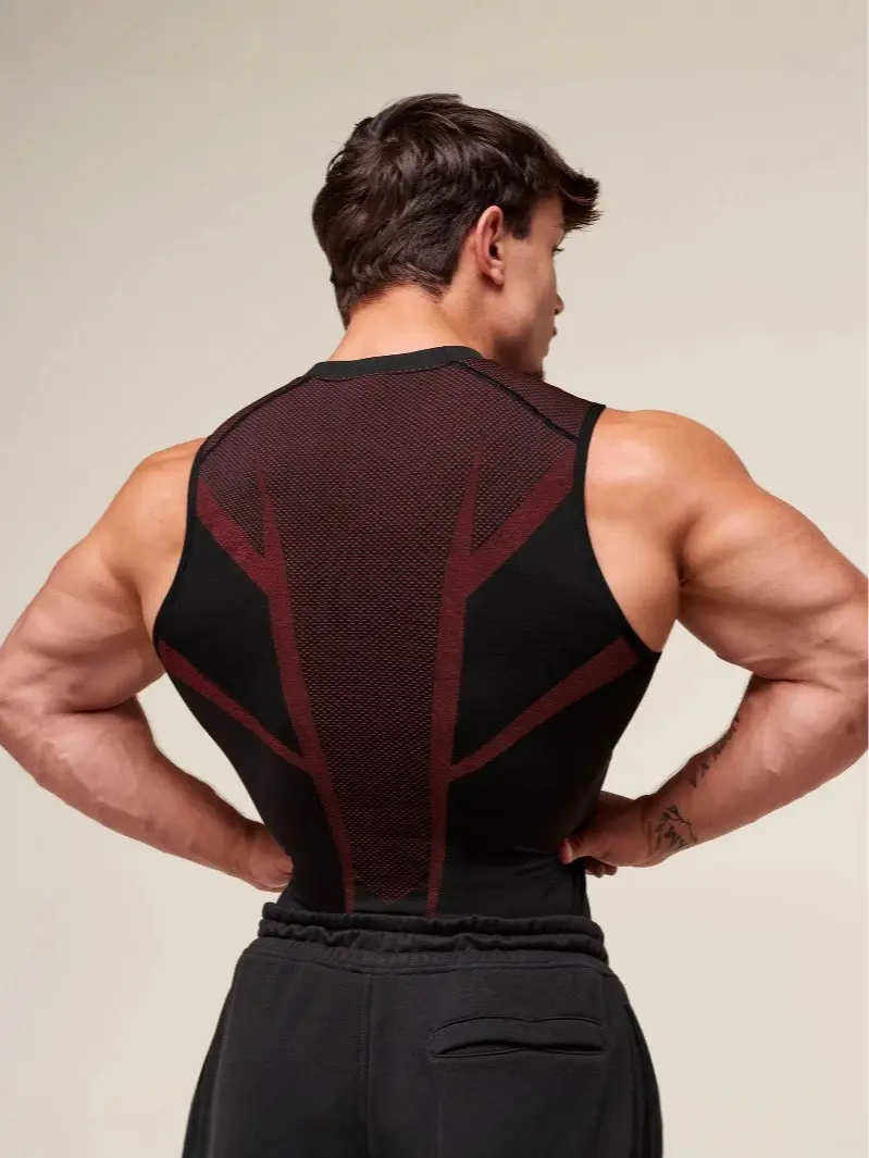 (CLEARANCE) Men's Athletic Tank Top, Seamless Workout Gym Shirt (with logo)