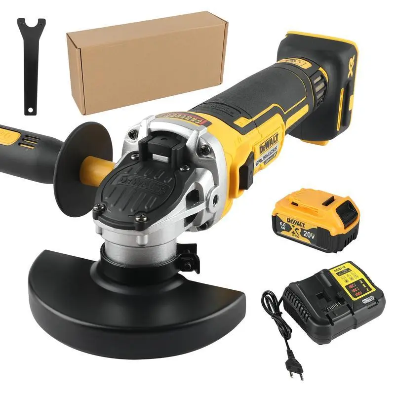 DEWALT DCG405NT Brushless Angle Grinder - 125mm, 9000 rpm max No-Load Speed, Electronic Brake, Auxiliary Handle, for Cutting/Grinding Applications, Electron Brake