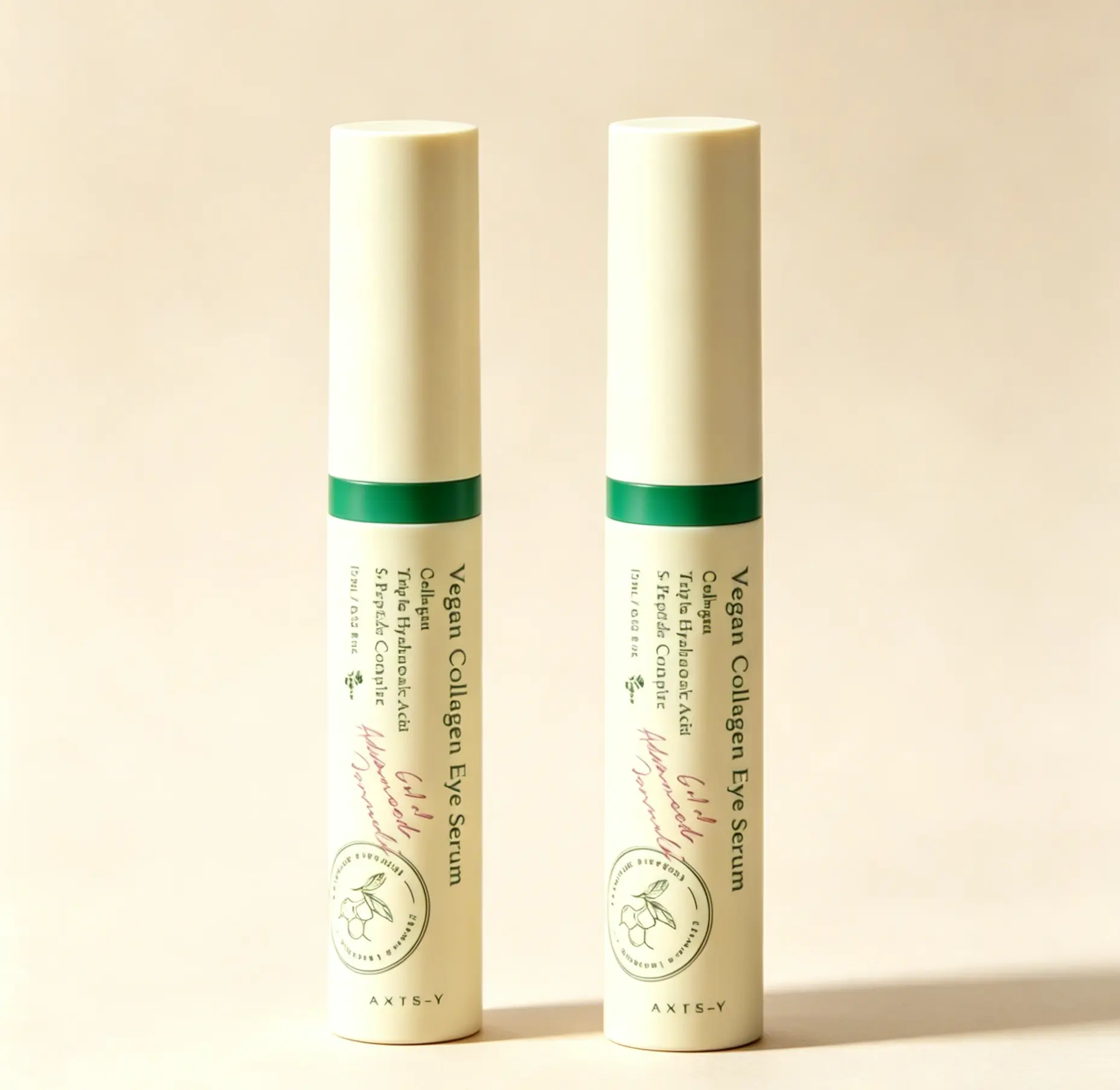 AXIS-Y Vegan Collagen Eye Cream Serum 2pcs for Dark Circles and Fine Lines with Triple Hyaluronic Acid & Peptide Complex Hydrating Korean Eye Care 10ml
