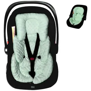 2-in-1 Reversible Infant Car Seat Insert, Baby Cushion for Newborn Head & Body Support, Baby Accessories for Strollers & Swings, Green