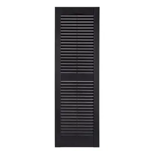 212 MAIN Premier 1-Piece Polypropylene Exterior Decorative Window Louvers Shutter IL501551002 - Black, 15 x 51 in.