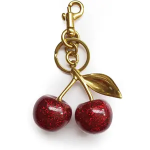 Women's Rhinestone Cherry-Shaped Resin Charm Keychain, Fashion Accessory, Car & Bag Pendant, Christmas Gift, Rhinestone Keychain, Keychain For Car Keys, Cute Keychains