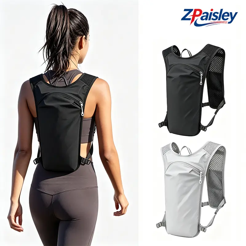 Lightweight Running Hydration Vest with Water Bladder Compartment, Breathable Mesh No-Bounce Reflective Running Backpack, Adjustable Sports Hydration Pack for Men Women Trail Running Cycling Marathon Hiking (Bag Only)