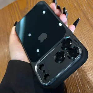 Semi transparent Leica metal lens frame protective case, Casing, suitable for iPhone 17 Pro Max, 17 Air, simple and stylish, scratch resistant and wear-resistant, unisex, Smartphone, Cellphone, Protection
