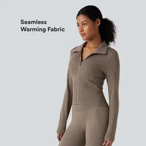 Halara OneForm Seamless Flow Zipper Long Sleeve Yoga Warming Jacket