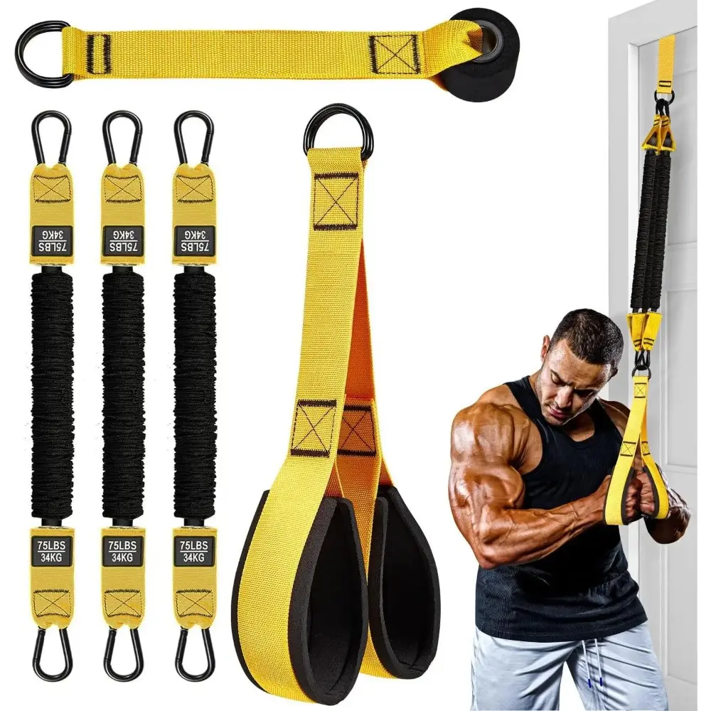 Heavy Duty Latex Resistance Training Equipment, Fitness Equipment, Suitable for Deltoid Push, Face Pull, Bicep Curl and Training Arms, Back, Abs and Shoulders Toning - Home and Gym Workouts, Exercise, Workout Straps