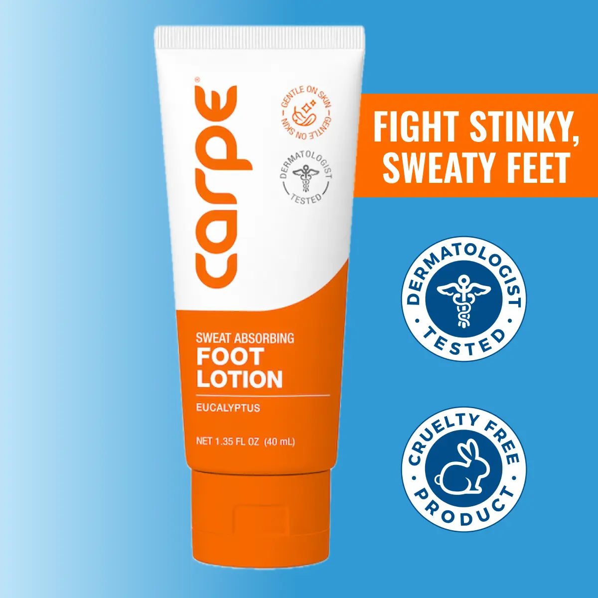 Carpe Sweat Absorbing Foot Lotion - Fight Foot Sweat and Odor - Dermatologist Tested - Prevent Blisters on Feet - Foot Odor Eliminator