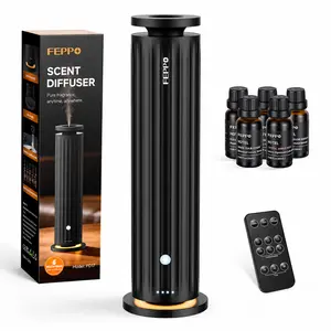 FEPPO Waterless Diffuser - Cold Air Waterless Essential Oil Diffuser Starter Kit with 5x20mL Hotel Scent Oils, Quiet Smart Scent Diffuser, 6 Intensity, Timer, 1000 Sq. Ft for Home, Office, Hotel, Yoga #Summervibes