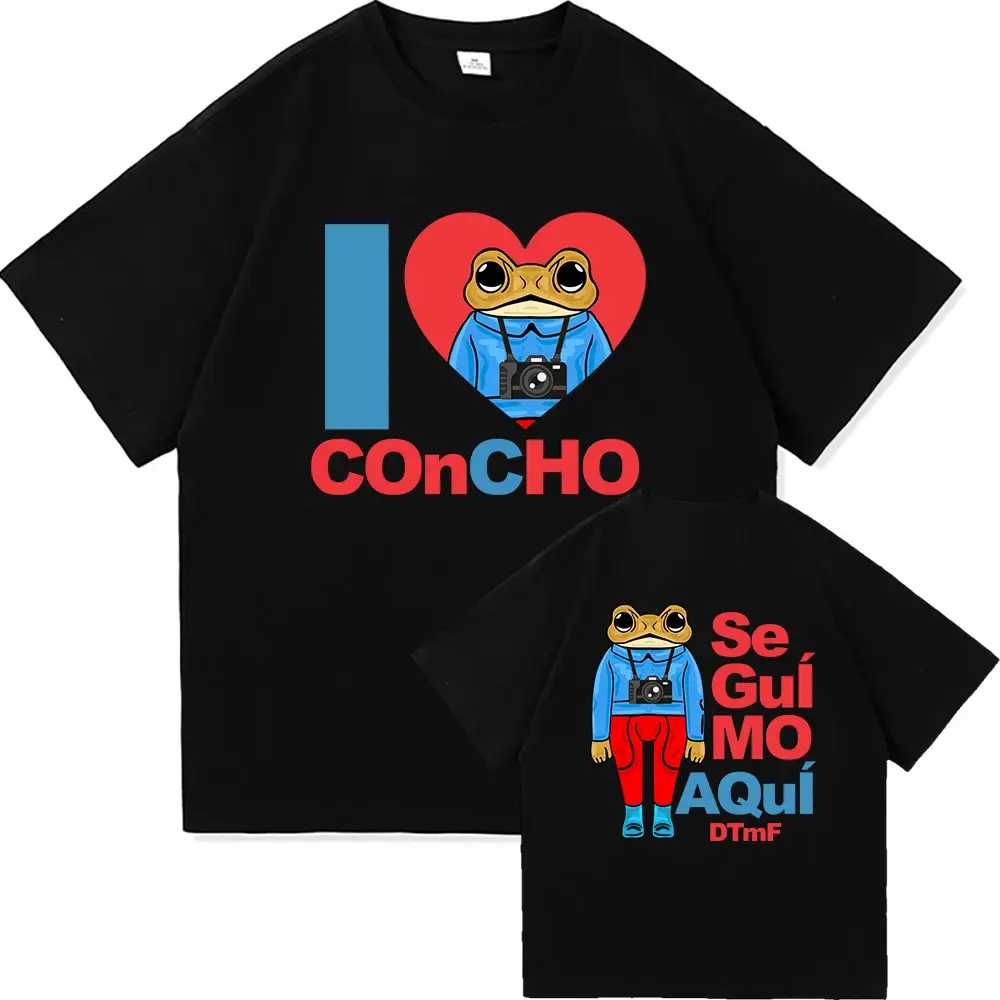 Unisex Bunny 2025 Singer New Album T-Shirt - "DTMF Debí Tirar Más Fotos" Frog Graphic, Breathable Cotton Fabric, Perfect for Music Fan Gatherings & Daily Wear