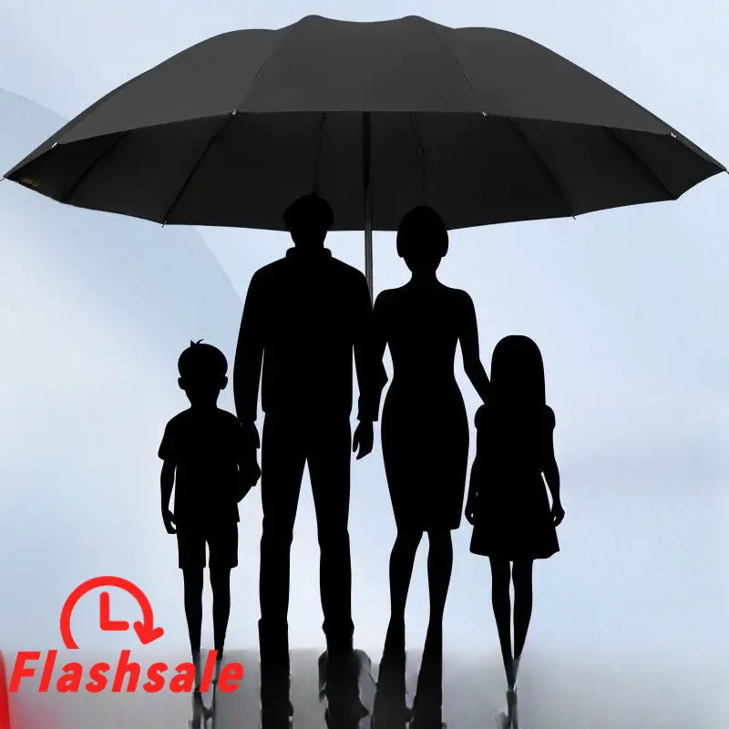 Family-Sized 12-Rib Automatic Umbrella, Extra Large 48inch, Windproof, Waterproof & UV Protection, Foldable compact Umbrella for Outdoor, Travel & Daily Use travelumbrella