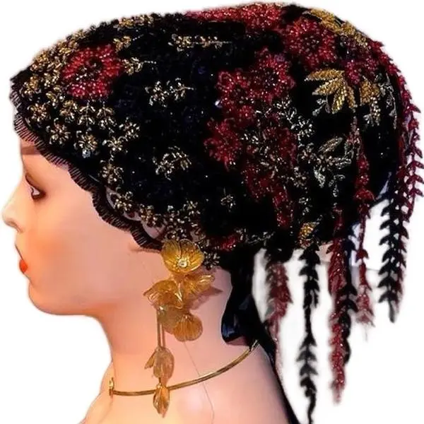 Luxury  beaded turban
