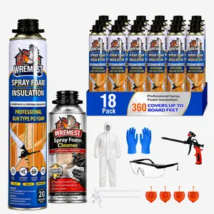 Spray Foam Insulation Kit, 5.66/in Spray Foam, High Density ClosedCell Polyurethane Wide Spray Foam Kit for ReducedEnergyBills,Easy DIY Use for Walls, Ceilings, Attics and GarageDoors