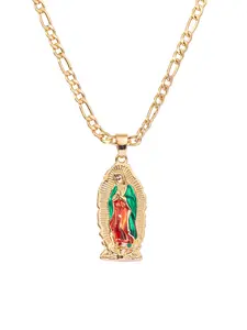 Elegant Virgin Mary 14K Gold Silver Necklace with Cubic Zirconia Pendant, Religious Jewelry for Easter and Mother’s Day