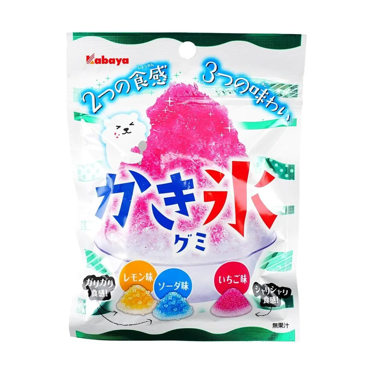 KABAYA Japanese Fruit Shaved Ice Gummies Lemon Soda Strawberry 55g