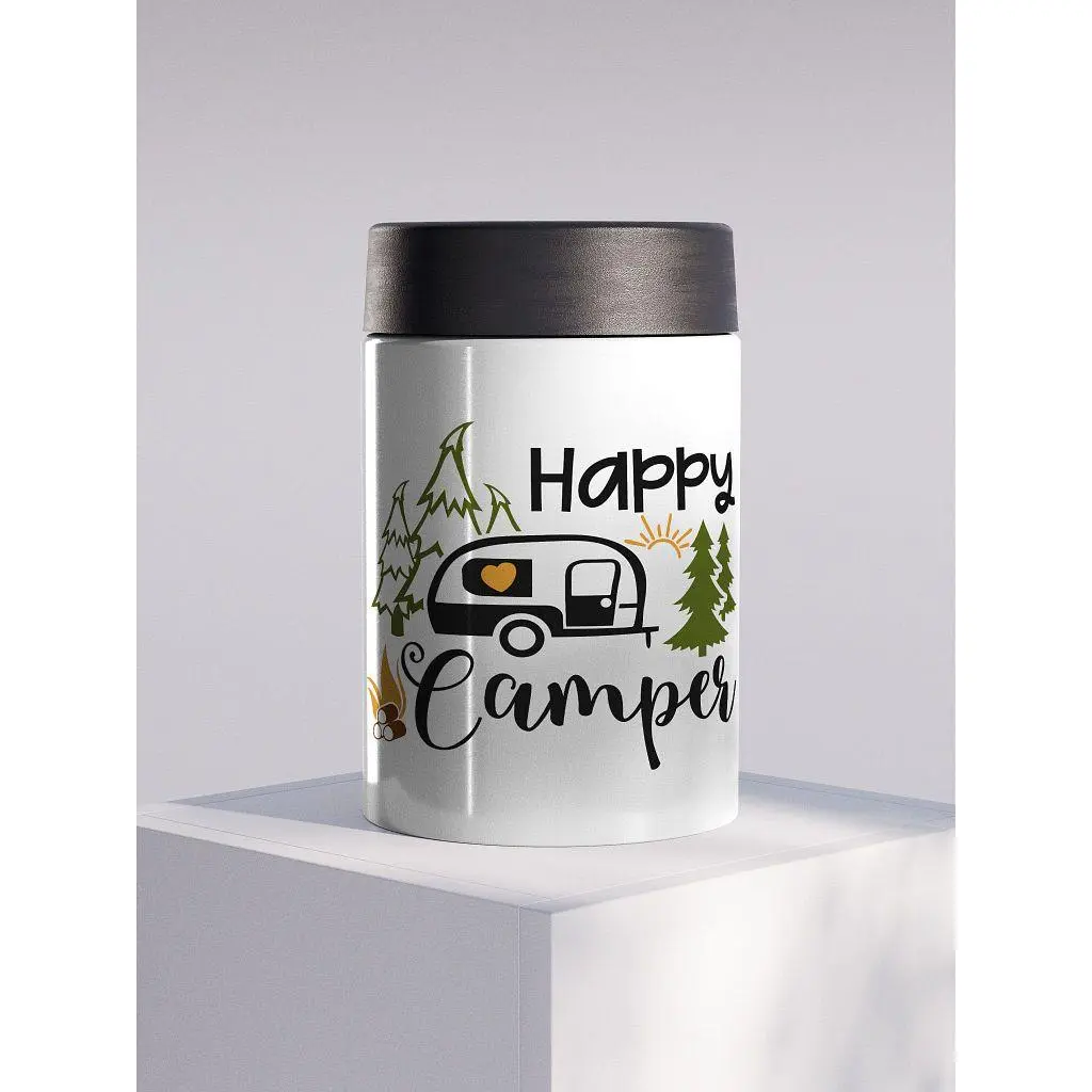 Happy Camper Stainless Steel Koozie