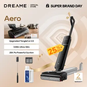 DREAME Aero Pro Elite/ Aero Vacuum Mop, ALL-in-ONE cordless cleaner for wet messes & dry messes, 0 hair residue, 5mins quiet flash self-clean, 185℉ self-dry, 60min runtime, for family, for all flooor types