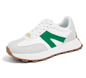 LUCKY STEP Women's Platform Fashion Sneakers Retro Classic Trainers Casual Lace-up Stylish Tennis Running Walking Shoes Stability Comfortable All-Day Wear