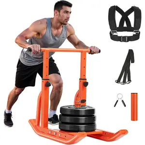 VEVOR Football Sleds and Chutes, Weight Sled, Football Training Pull Push Running Sled, Fitness Workout Sled Push Gym Equipment, Adjustable Height Handle, Compatible 1/2 in Weight PlatesVEVOR Super Brand Day