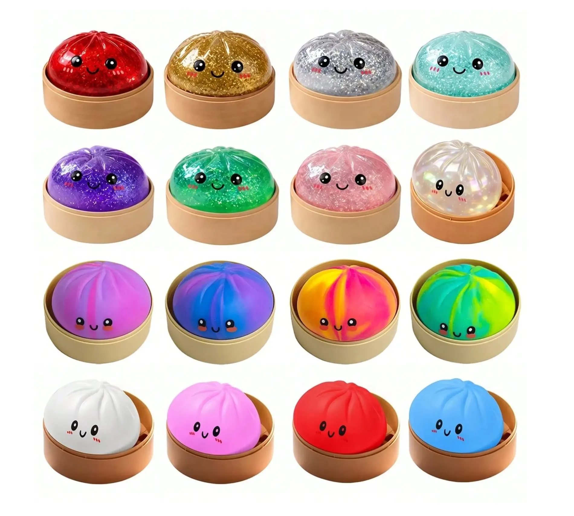 Expressive Big Dumpling Squishy - Blind Box,  Fidget Toy, Soft TPR Material, Stress Relief, Unboxing Surprise, Random Style per Pack.Valentine's Day and Easter gifts, suitable for adult to exchange gifts