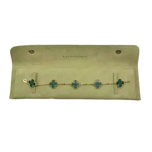 Van Cleef & Arpels 18K Yellow Gold Malachite 5 Motifs Vintage Alhambra Bracelet
