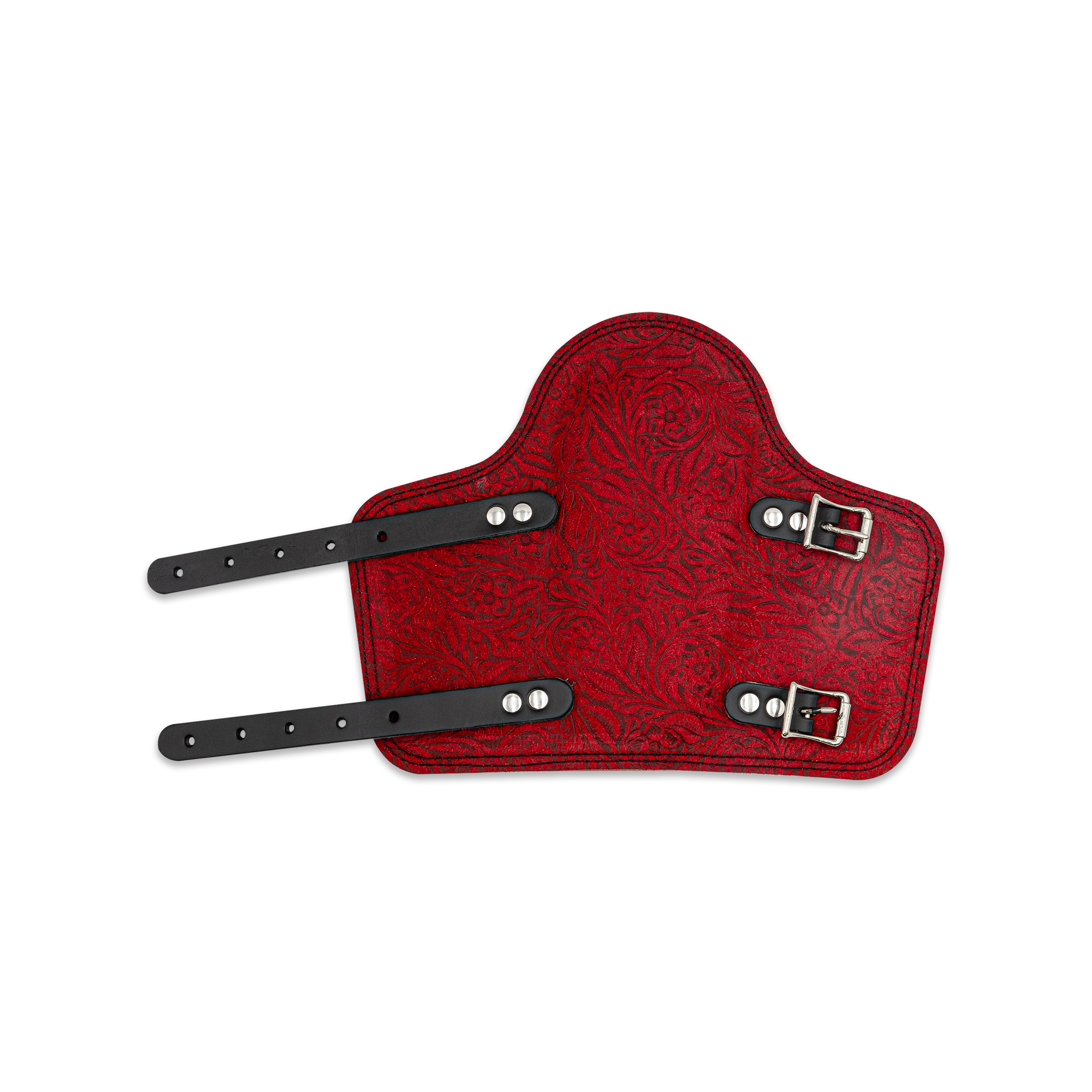 Outlaw Leather - Armpad - Red Floral Suede