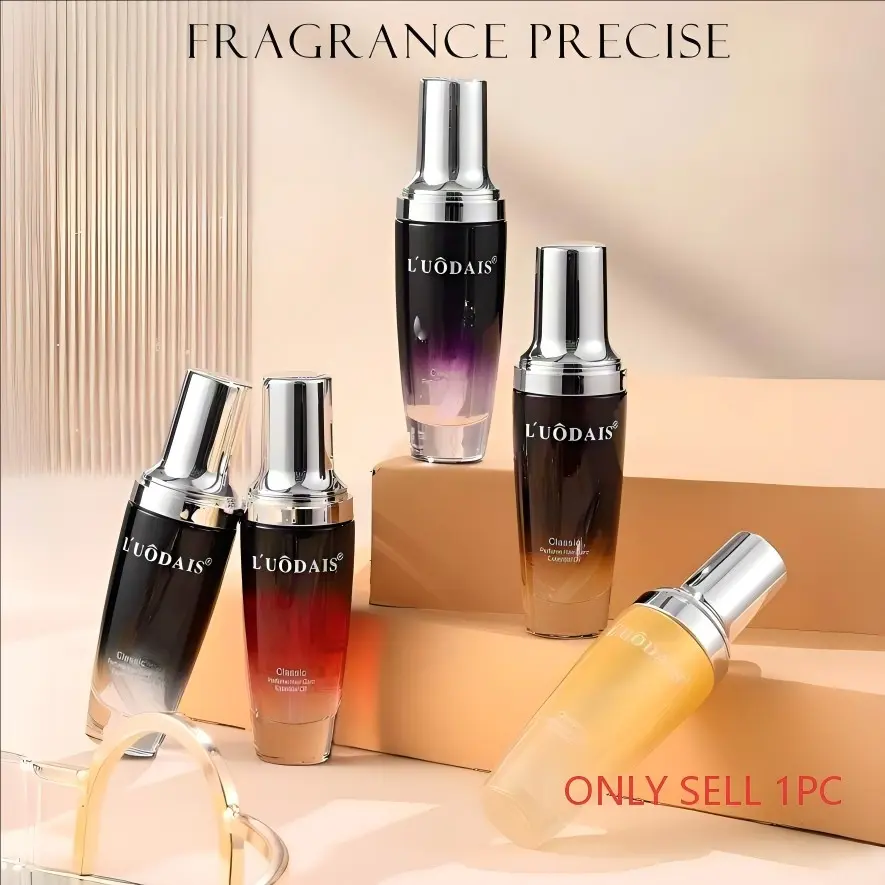 L'UÔDAIS 80ml Leave-on Fragrance Hair Oil - Contains macadamia nut and olive oil, with a rich, long-lasting floral scent. Moisturizing, Nourishing and non-greasy, designed for dry, frizzy hair. Provides lightweight styling and damage repair. Anti-frizz