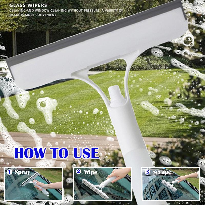 3 in 1 Window Cleaning Scraper,New 3 in 1 Window ,Squeegee and Scrubber with Spray, for Windows, Walls,Car Windshields, Bathrooms, Kitchens, All-Purpose Window  Tool (wheit) asian Retractable Microfiber Gap  tool  glass  cleaner
