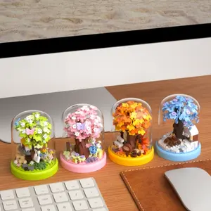 Spring Summer Autumn Small Particle Creative Building Blocks Tree House, Dust Cover Included, Back-To-School DIY Gift, 2026 Trending Toy Present