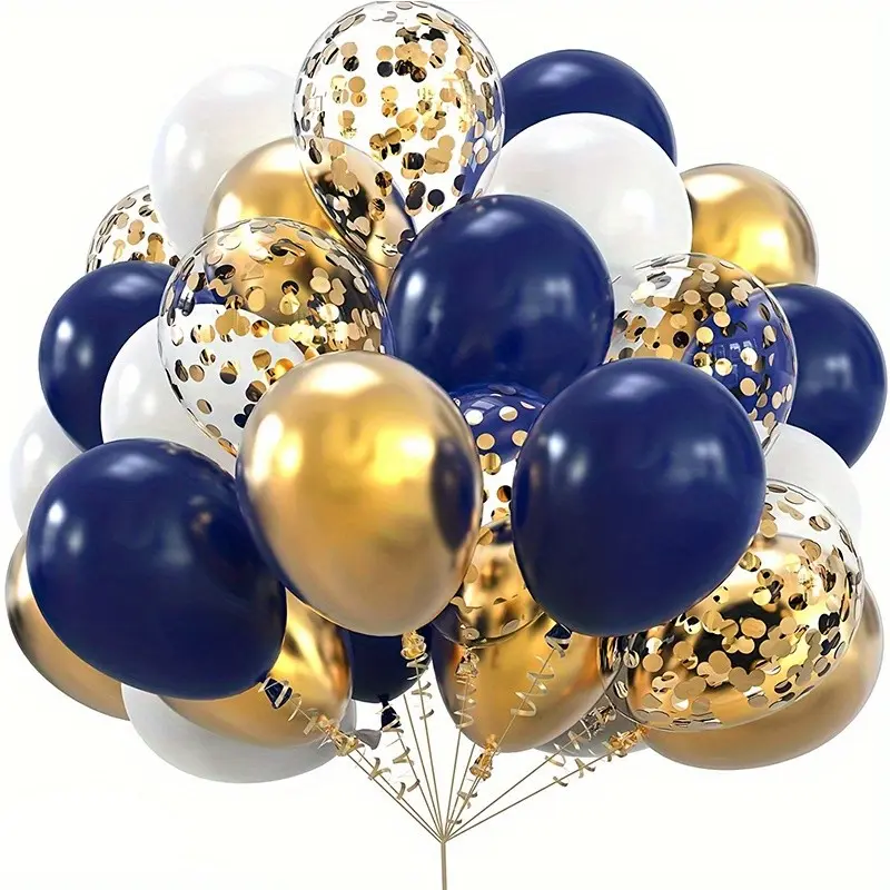 45pcs & Gold Sequin Balloon Set, Platinum Metal Chrome Latex Party Balloons, Glossy Balloon Shine, Balloon Arch, Balloon Arches Decorations, Birthday Graduation Wedding Halloween Christmas Decorations