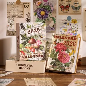365 Sheets 2026 Vintage Plant & Flower Daily Calendar - Non-Sticky Decorative Background Paper - Perfect For Scrapbooking, Journaling & DIY Crafts - Ideal For Planners, Art Projects & Memory Keeping