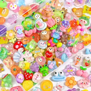 100PCS Slime Charms Jelly Cute Flatback Resin Charms For Slime, Glitzest Random Kawaii Decoden Charm for Embellishments Case Bulk, Decorative charms for mobile phones Crafting & DIY Decor (Multicolor)