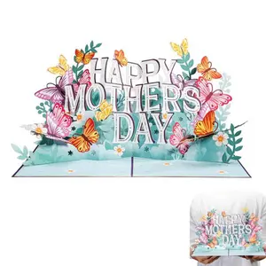 Pop Up Mothers Day Card, 3D Happy Mothers Day, For Mom, Wife - 5.91" x 7.87" Cover - Includes Envelope and Note Tag Love Gift for Mam