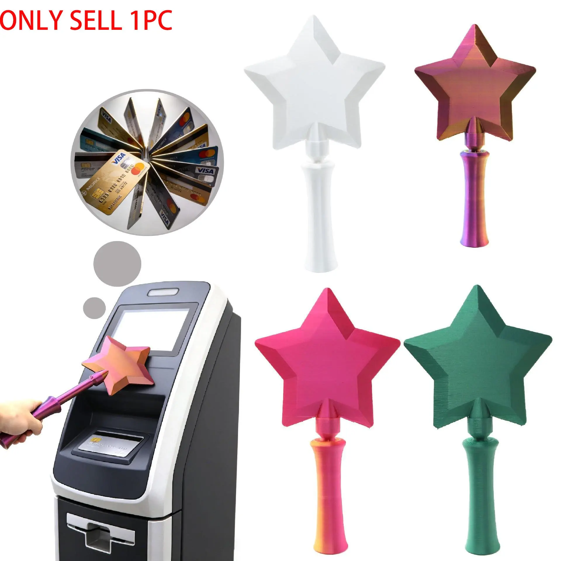 3D Printed touchable Payment Magic Wand，Non-Contact Payment Device Portable Extensible Durable Creative Gift for Family Friends