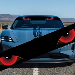 A pair of fierce red-eyed car windshield stickers for Toyota, Volkswagen, Land Rover, Citroen, Honda, Mitsubishi, Ford, BMW, Opel, Porsche, Citroen, sedans, SUVs, MPVs, Decal For Cars, Car Decals