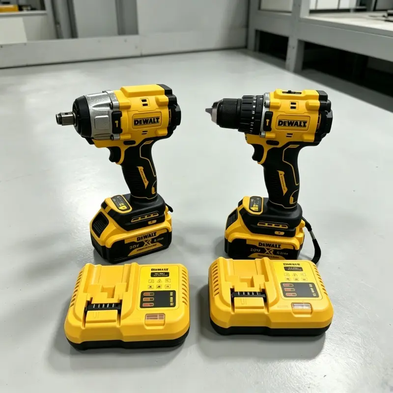 1 set of DeWei electric drill and impact wrench set for construction workers, with a small and compact body suitable for steel brackets and agricultural machinery maintenance - DeWei dual tool set, home decoration electric tools