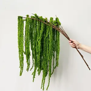1/3 piece Mehelany Artificial Waterfall Amaranth Lover's teardrop plant-26.77 inch faux Bohemia Green, Outdoor Fake Decorative Plants for wedding bouquets, home and office wall decor, festival activity decorations, tapered root, Artificial Hanging Plant