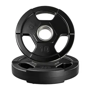 Rubber Grip Plates for Barbell, 2" Weight Plates Pair 10-55 LBS, Rubber Encased Iron, Global Weight Plates for Home Gym Strength Training & Weightlifting